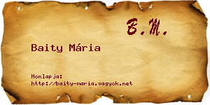 Baity Mária névjegykártya